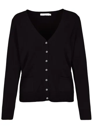 IN LINEA - Cardigan, V-Ausschnitt 901 black - Gr. - 48