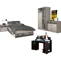 Parisot Jugendzimmer-Set Fabric 20, (Set, 6-teilig), mit LED- Beleuchtung