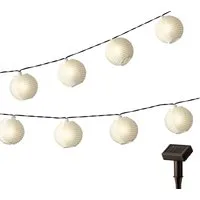 Lumineo LED-Girlande, LED Solar Lichterkette Outdoor Lampions Nylon 4,5m Warmweiß