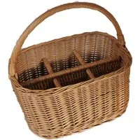 natuleo by pokuc Flaschenkorb Flaschenkorb aus Weide 6 Flaschen Braun 38x29x37 cm