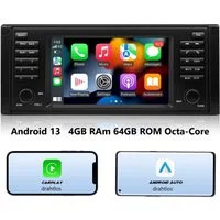 GABITECH 7 Zoll Android 13 Autoradio für BMW 5 Serie E39 E53 X5/M5 CARPLAY Autoradio (FM / AM-Radio, RDS, DAB+ Optional, Kabellos Apple Carplay und Android Auto, Sprachsteuerung)