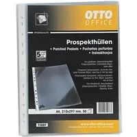 Otto Office Premium Prospekthülle Premium, 50 Stück, glasklar, Format A4 mit Multilochung, oben offen