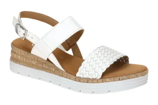 Gabor 62.705.51 Damen Sandalette in Wei? mit Silber-Flechtung