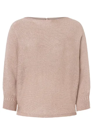 MORE & MORE - Dolman-Pullover mit 3/4-Ärmel beige - Gr. - 40