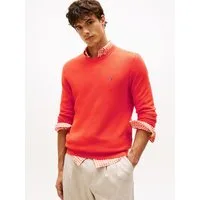 Tommy Hilfiger Rundhalspullover ESSENTIAL STRUCTURE CREW NECK mit Struktur und Label unifarben, casual, regular fit, Baumwolle, Rundhals