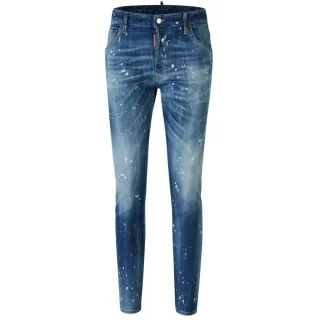 Dsquared2 Skater Jeans, Verwaschen, Gebleicht, Mit Splash-effekt, Blau
