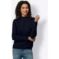 heine Strickpullover Stehkragen-Pullover Langarm Zopfmuster
