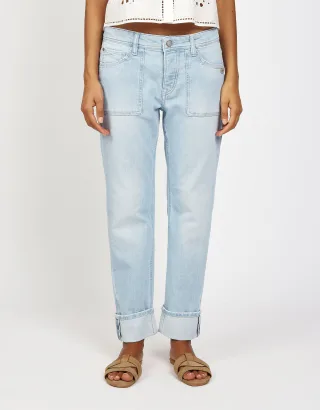 GANG Damen Jeans 94NICA WORKER - boyfriend fit Jeans bright sky blue