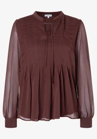 MORE & MORE - Chiffonbluse braun - Gr. - 46