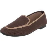 Ital-Design Atmungsaktiver Slipper für Damen – Komfort und Stil Slipper (91261203) Blockabsatz Mokassins in Braun