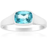 Cavill Solitärring 1,35 ct blauer Zirkon Ring, Sterlingsilber plattiert, Echtschmuck (1-tlg)