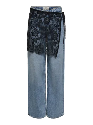 JDY - JDYNELA LACE SCARF WVN Black