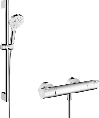 Hansgrohe Brausenkombi Crometta Vario/ Ecostat 1001 CL/Unica 650mm weiss/chrom, 27812400 27812400