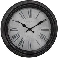 Clayre & Eef Wanduhr Wanduhr WESTMINSTER braun mit römischen Zahlen D29cm shabby chic