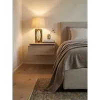 KADIMA DESIGN Nachttisch Nachtkonsole ZADAR für Wandmontage 46x15x30cm Sonoma Nachttisch Holz, (schwebend, Wandkonsole Nachtkästchen hängend), Wandregal mit Schublade, Nachtschrank Wandboard für Boxspringbett