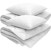 EVAN BROWNS Bettdecke + Kopfkissen Bettwäsche-Set - Bettenset - Bettwäsche 135 x 200, Füllung: Silikonisierte Hohlfaser, bis zu 90°C waschbar, trocknergeeignet,hypoallergene Füllung