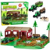 Wisam Spielzeug-Traktor Bauernhof-Set mit Traktoren, Tieren und mehr, 102-teilig.