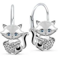 Goldene Hufeisen Paar Ohrhänger Mädchen Damen Katze Brisuren Ohrringe aus 925 Sterling Silber (1 Paar, inkl. Etui), Echtschmuck Ohrschmuck