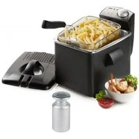 Domo Kaltzonenfritteuse, 3200 W, 4,5L XL Frittöse Pommes & Schnitzel mit Fett frittieren & Salzstreuer