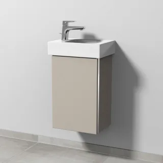 Sanipa 3way Waschtischunterbau zu Geberit iCon Waschtisch mit 1 Tür, Kaschmir-Matt BP6571U