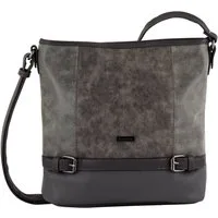 TOM TAILOR Hobo Juna, aus soft genarbtem ledrigen Material mit glänzenden Metall-Accessoires