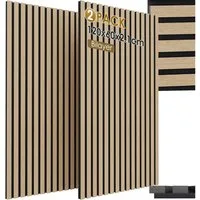 TLGREEN Wandpaneel 2er Set Akustikpaneele Holzoptik 3D Wandpaneele, BxL: 60x120 cm, 0,72 qm, (Schallabsorber Wandpaneele,Schalldämmung Wandverkleidung, Akustik Panel für Wohnzimme, Büro, Heimkino, Tonstudio, Eiche) 2 Stück