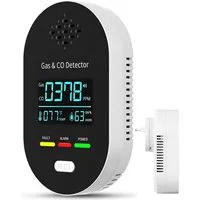 Fyrove 4-in-1 Gaswarngerät mit Stecker CO- & Gas-Melder CO-Melder (LCD, Temperatur, Feuchtigkeit, 85dB Alarm, für Zuhause)