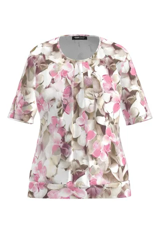 FRANK WALDER - Blusenshirt NOS aus hochwertiger Viskose tea rose/taupe/ecru - Gr. - 38