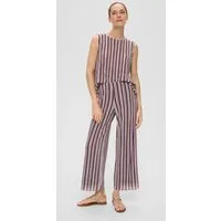 s.Oliver Culotte Hose Gestreifte Wide-Leg-Hose aus Jersey