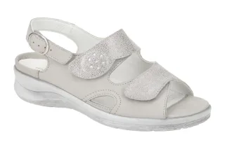 Waldl?ufer 811004 Damen Sandale MERLE in Grau/Silber - Bequem mit Keilabsatz