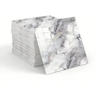 Agger Wandfliese Selbstklebend, Tile Stickers 10 Stück, Peel and Stick Tiles 30X30CM, 30x30, Marmorgrau, Wasserfest & Schmutzabweisend, Fliesenaufkleber Marmor