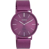 OOZOO Quarzuhr Vintage Damenuhr C20332 Lila Milanaiseband 40 mm