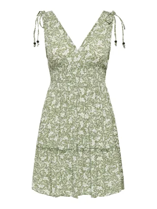 ONLY - ONLFERNANDA LIFE S/L DRESS WVN NOOS Hedge Green - Gr. - L
