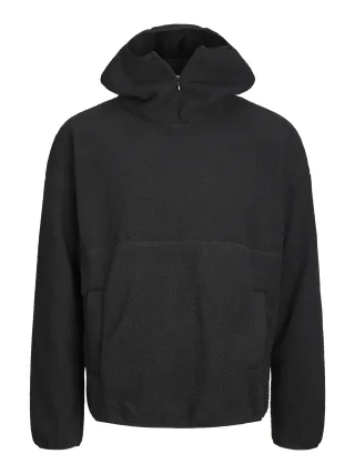 JACK&JONES - JORWET TEDDY SWEAT HOOD BLK black - Gr. - XXL