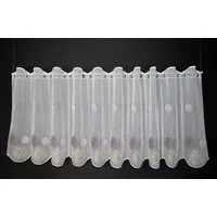 Gardinen Kranzusch Scheibengardine bestickte Kugeln (1 St), Stangendurchzug, transparent, Stablöcher,transparent,verschiedene Höhen, Breiten