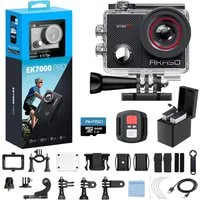 Akaso EK7000 Pro Action Cam (4K Ultra HD, WLAN 2.4 GHz, 4K 20MP WiFi Wasserdicht bis 40m,Touchscreen, EIS 2.0)