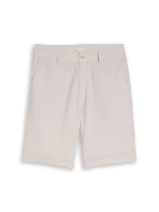Denim Tom Tailor - TTRELAXED Chino Shorts mit Leinenanteil muted grey chambray - Gr. - L