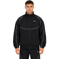 Smilodox Outdoorjacke Kyson, Trainingsjacke Herren, Oversize Sportjacke, Trackjacke, Gym Baggy, Kontrastpaspeln, Stehkragen, Zip, Taschen
