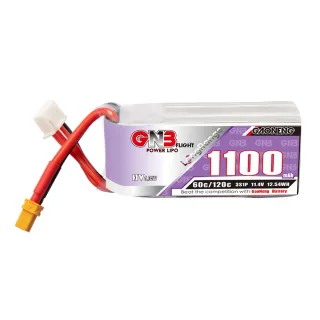Gaoneng GNB 11.4V 1100mAh 60C 3S LiPo Battery XT30 / XT60 Plug for Darwinfpv FoldApe4 RC FPV Racing Drone GOOSKY S2 Max