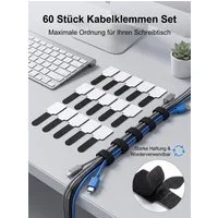 AIMAX Kabelbinder Kabelhalter selbstklebend 60er Set für Kabelmanagement