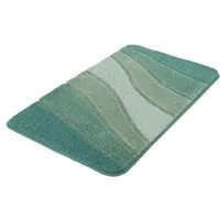 Kleine Wolke Badematte Ocean, Badvorleger, Badezimmer Teppich, Höhe 21 mm, rutschhemmend beschichtet, fußbodenheizungsgeeignet, Kunstfaser, rechteckig, Badteppich, Wellen Design, mit Farbverlauf, Hoch-Tief Effekt, waschbar