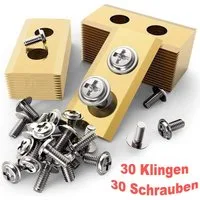 VERCO Mährobotermesser für Worx Mähmesser (inkl. Schrauben, 30 Stück), Titan Messer Ersatz Klingen Set rostfrei