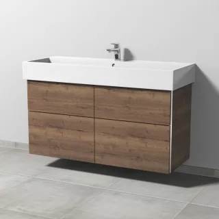 Sanipa 3way Waschtischunterbau zu Duravit Vero Air Waschtisch mit 4 Auszügen, Eiche-Tabak BR43650