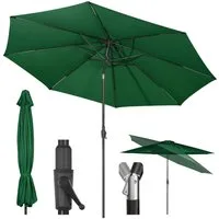 Sekey Sonnenschirm ∅ 220/270/350 cm Gartenschirm mit Kurbel Marktschirm Neigbar, LxB: 350x350 cm, Geeignet für 6-8 Personen, Kippbar, Abknickbar, Wasserabweisend