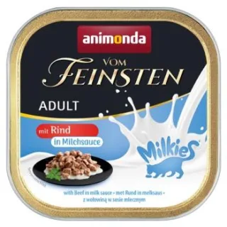 animonda Vom Feinsten Nassfutter Katze, Adult, Milkies 32x100g Rind, in Milchsauce