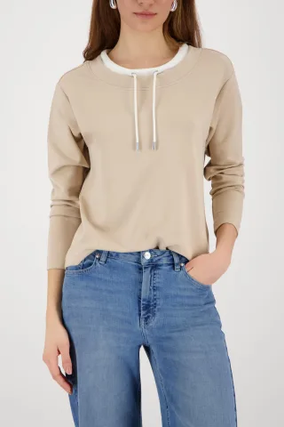 monari - Sweatshirt mit Schmuckdetail sand - Gr. - 40