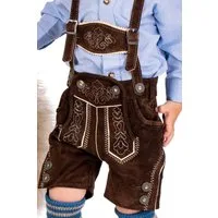Isar-Trachten Lederhose Lederhose Kinder - JANNIS - dunkelbraun