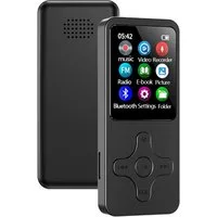 KINSI Bluetooth MP3/MP4 Player 1,8" Display, Tragbarer Musikplayer MP4-Player (16 GB, mit Aufnahme, Wecker, E-Book & individuellem Kreuzdesign)