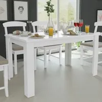furnicato Esstisch Moderner Weiß 140 x 80 x 75 cm aus Holzwerkstoff (1-St), Pflegeleichte Tafel mit robuster Platte für das tägliche Esszimmer