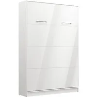 QMM TraumMöbel Schrankbett Wandbett VB 140 x 200 (Möbelstück, 1-St., Farbauswahl) vertikal klappbar